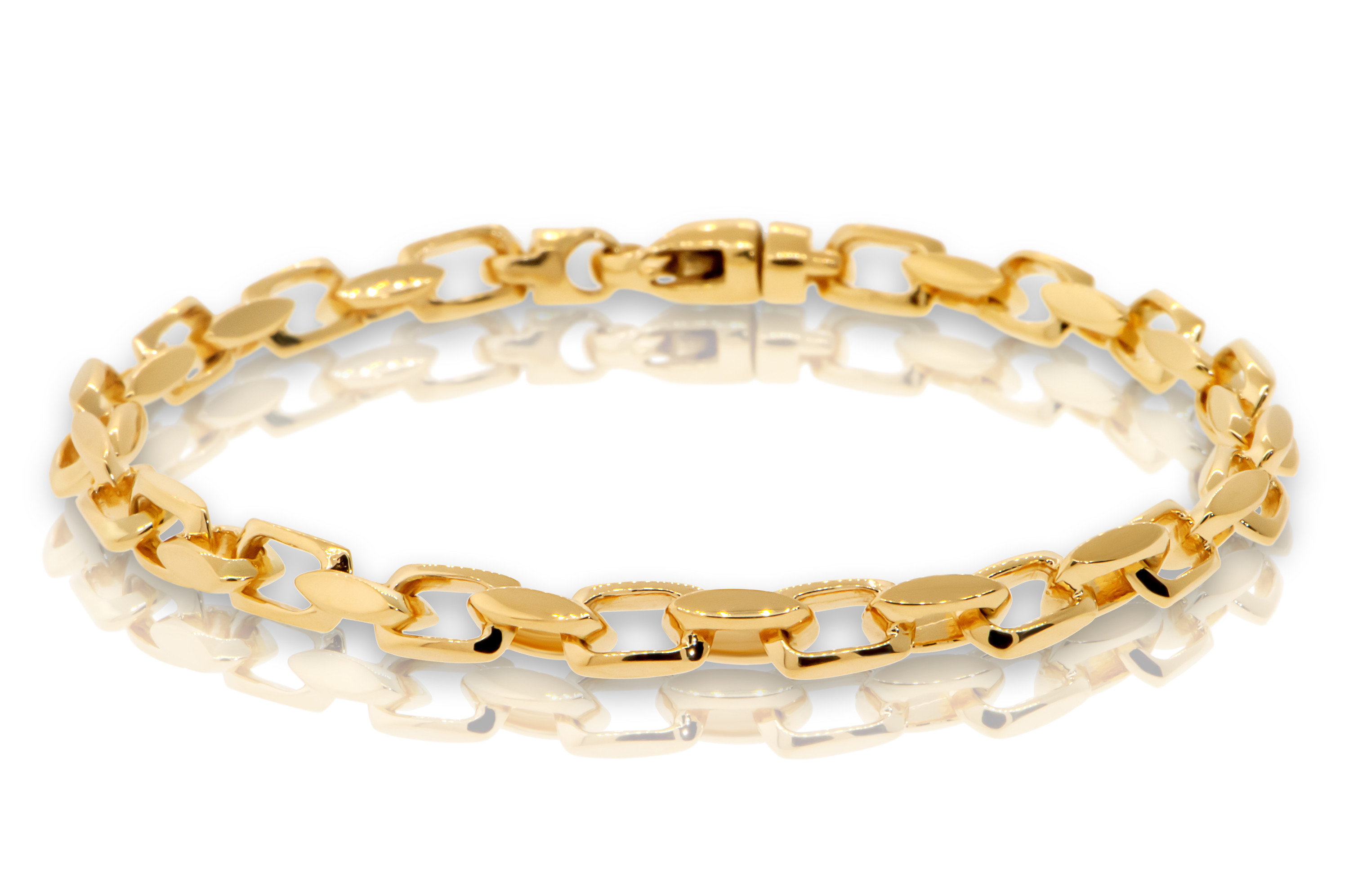14k Gold Fancy Hand Made Bracelet 5.9mm 7 Inches
